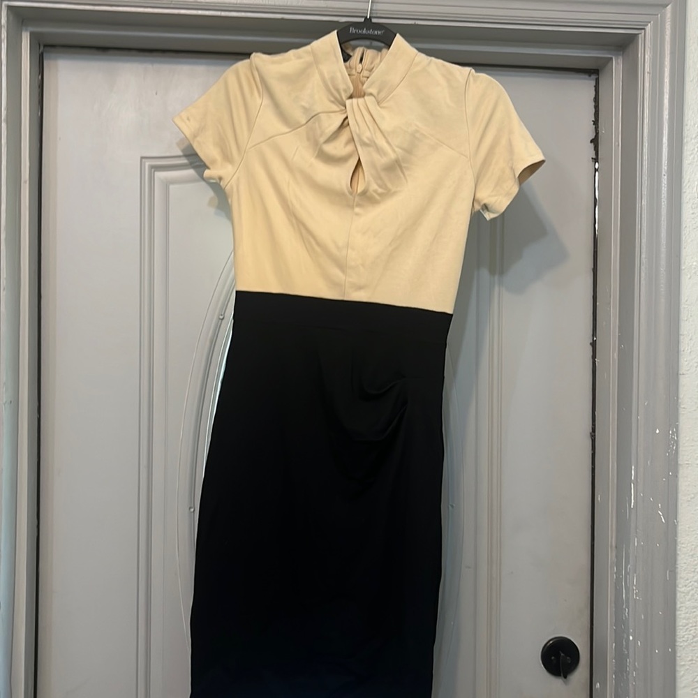 Cream and black work dress